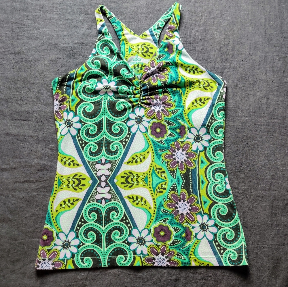 Prana Sabin racerback tank in Waterfall Malibu S